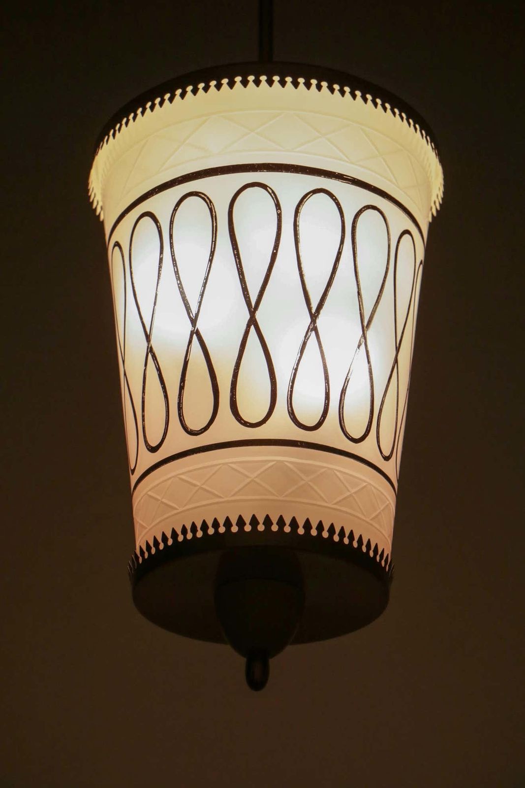 Lighting Italian Mid Century Suspension Lamp Fontana Arte Style, 1950s photo