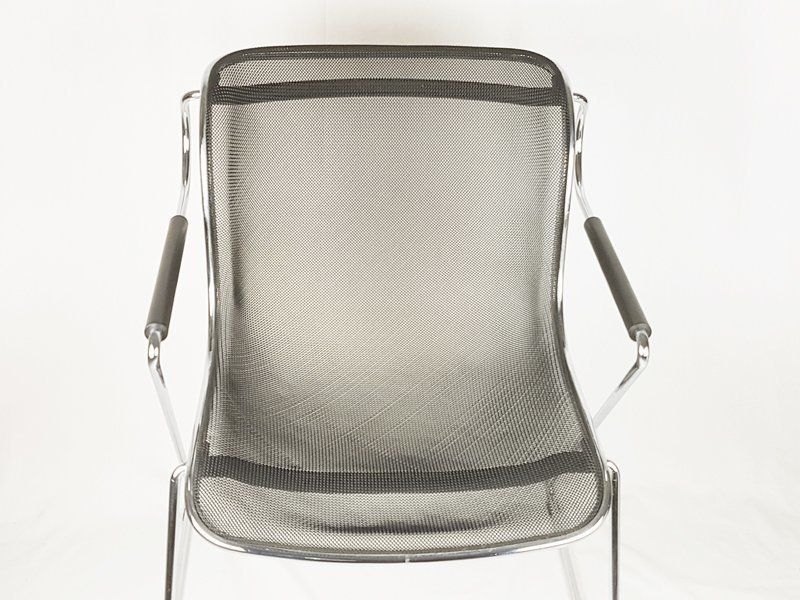 Black & Chrome Plated Metal Penelope Armchair By C. Pollock For Anonima Castelli, 1982 photo Furniture