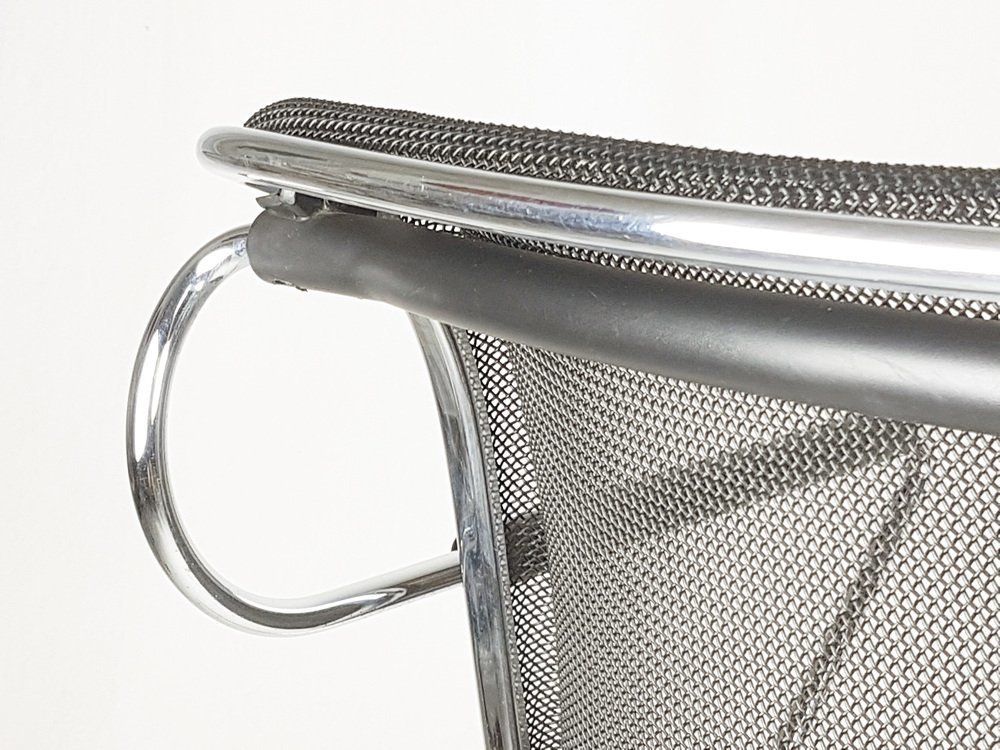 Black & Chrome Plated Metal Penelope Armchair By C. Pollock For Anonima Castelli, 1982 photo vintage