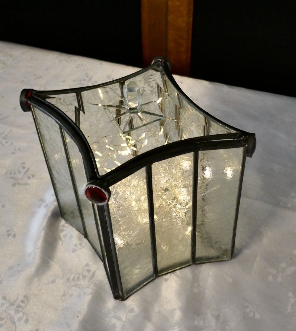 French Arts And Crafts Leaded Glass Trinket Casket photo buy
