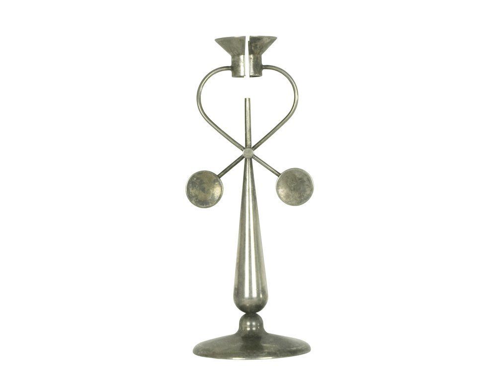 Silver Plated Metal Candleholder By Michele De Lucchi For Produzione Privata, 1996 photo furniture
