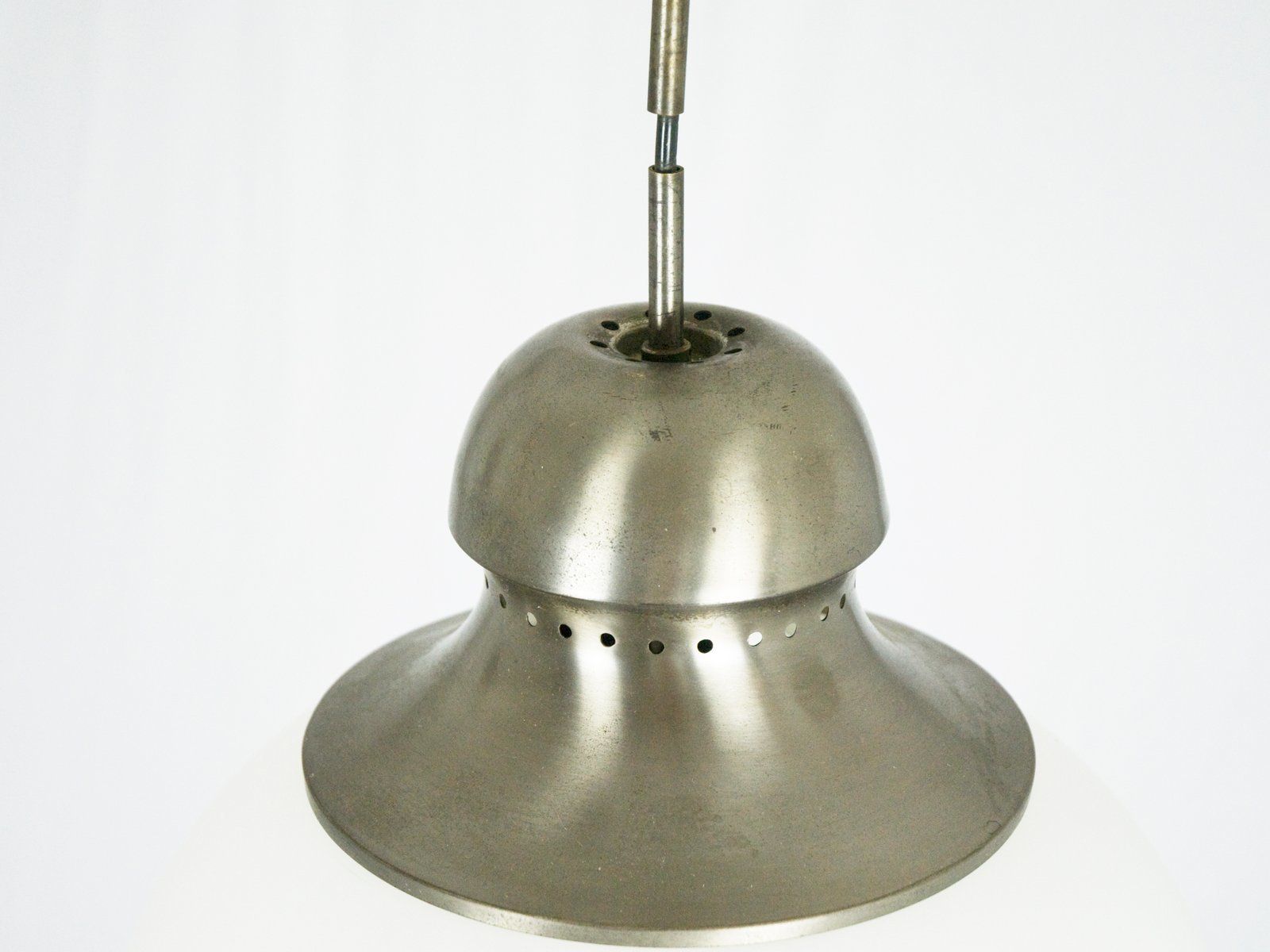 Nickel Plated Brass & Opaline Glass A298 Pendant Lamp From Candle photo furniture