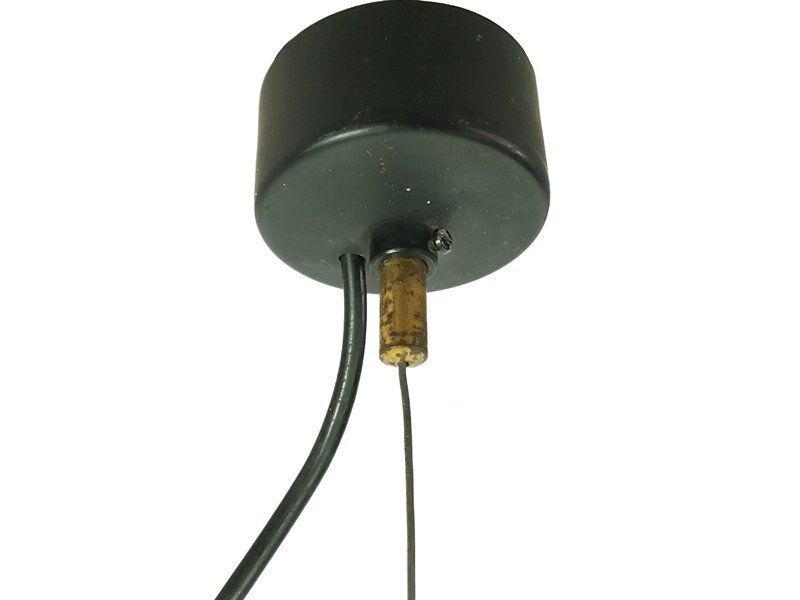 Lighting Brass & Molded Glass Shade Pendant Lamp In The Style Of Azucena photo
