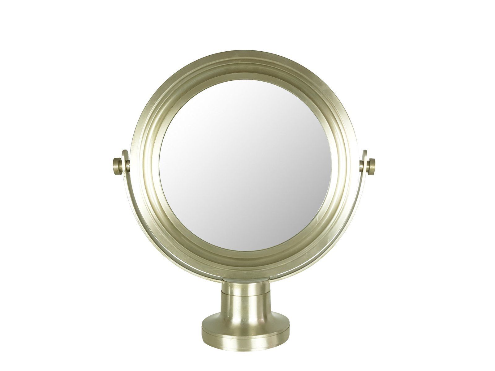 Nickel Plated Metal Table Mirror In The Style Of Sergio Mazza For Artemide