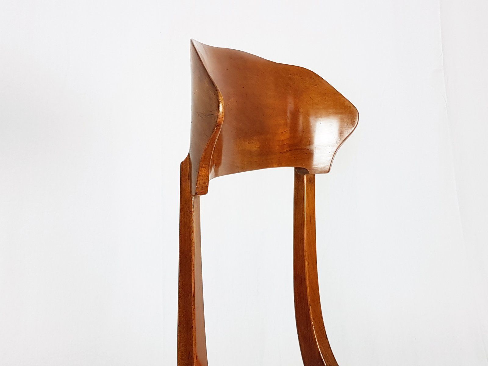 Mid Century Wood And Red Fabric Side Chairs From Fratelli Barni Mobili D'arte photo vinterior