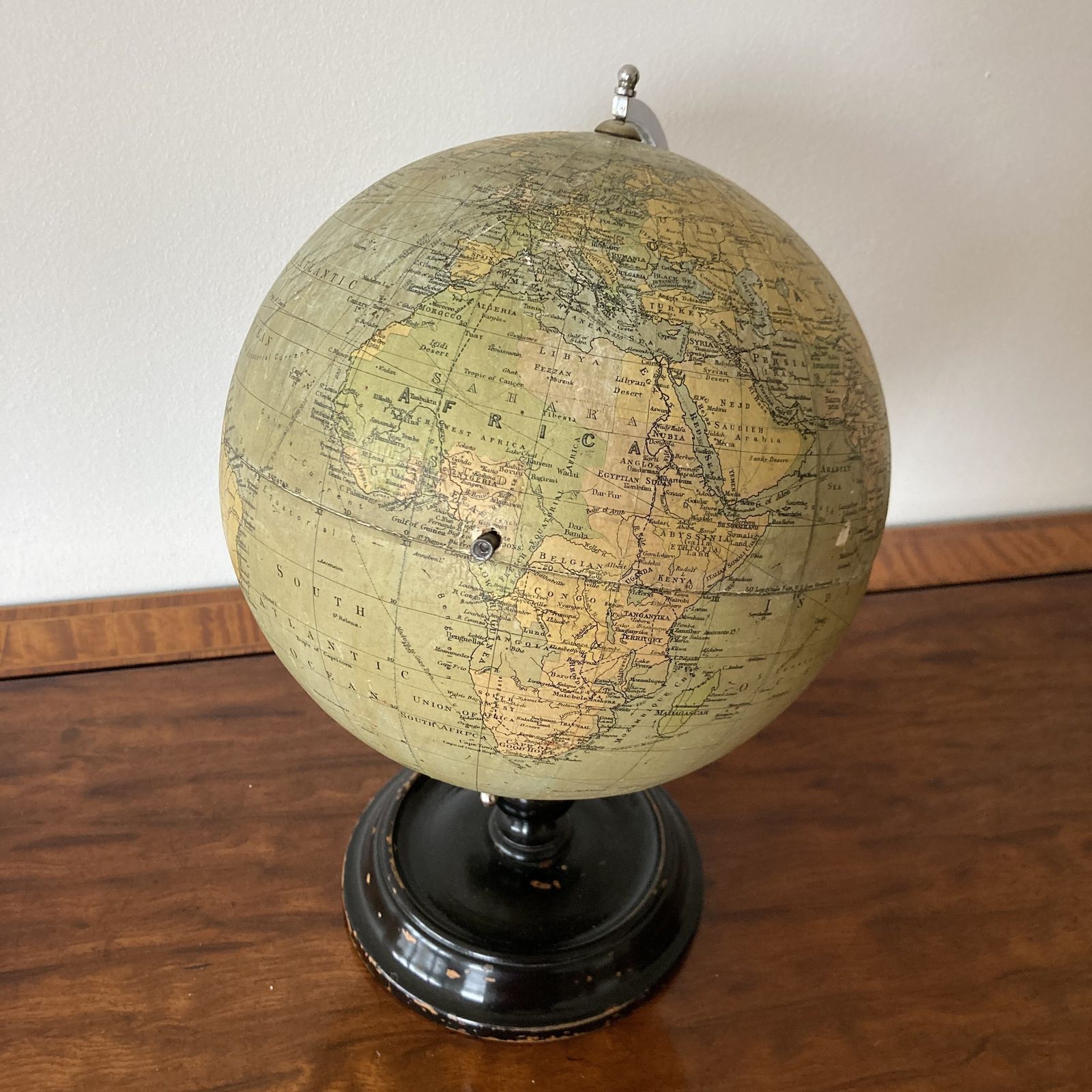 photo furniture A Beautiful Quality George V Phillips 8” British Empire Terrestrial Globe, Circa 1930