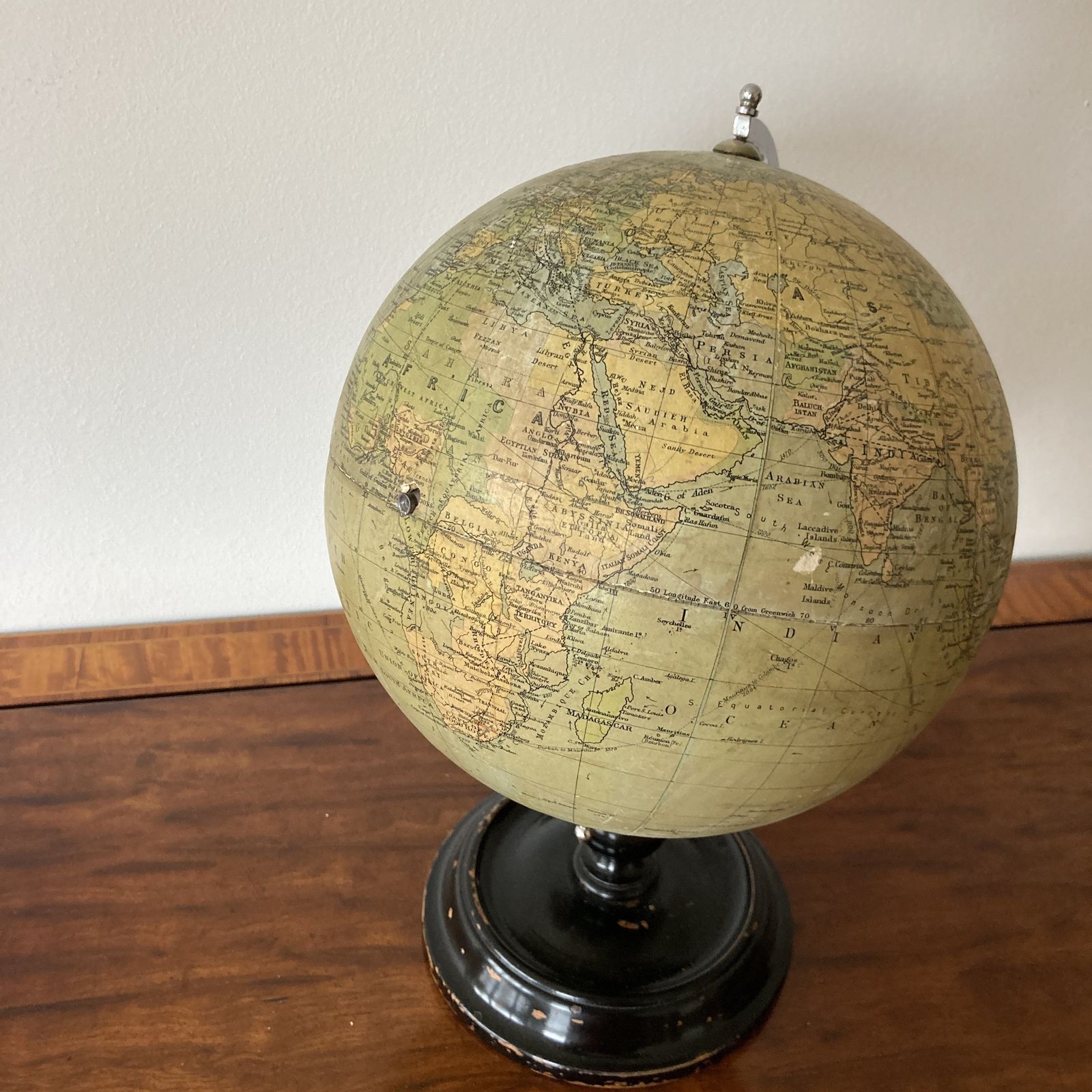 photo for sale A Beautiful Quality George V Phillips 8” British Empire Terrestrial Globe, Circa 1930