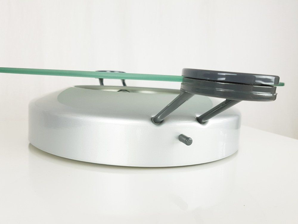 Silver Metal And Sandblasted Glass Cyclos Wall Or Ceiling Lamp By Michele De Lucchi For Artemide  1985 photo buy