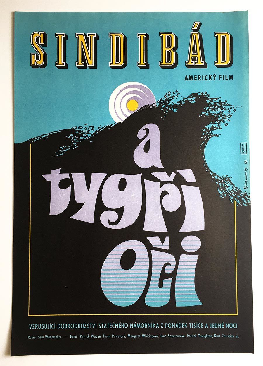 Original Film Poster, Sinbad And The Eye Of The Tiger, Miloslav Disman, 1979, Genuine Czech Vintage Print