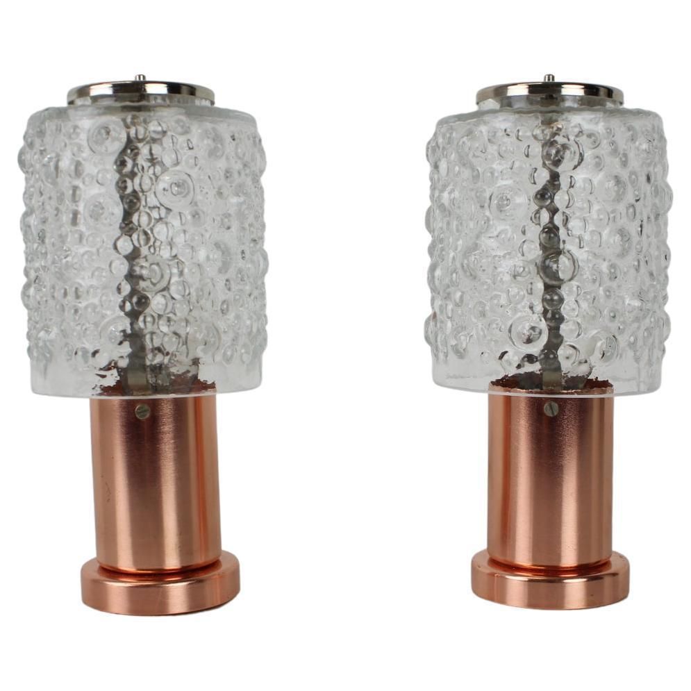 1970s Pair Of Copper Table Lamps By Kamenický šenov  Czechoslovakia
