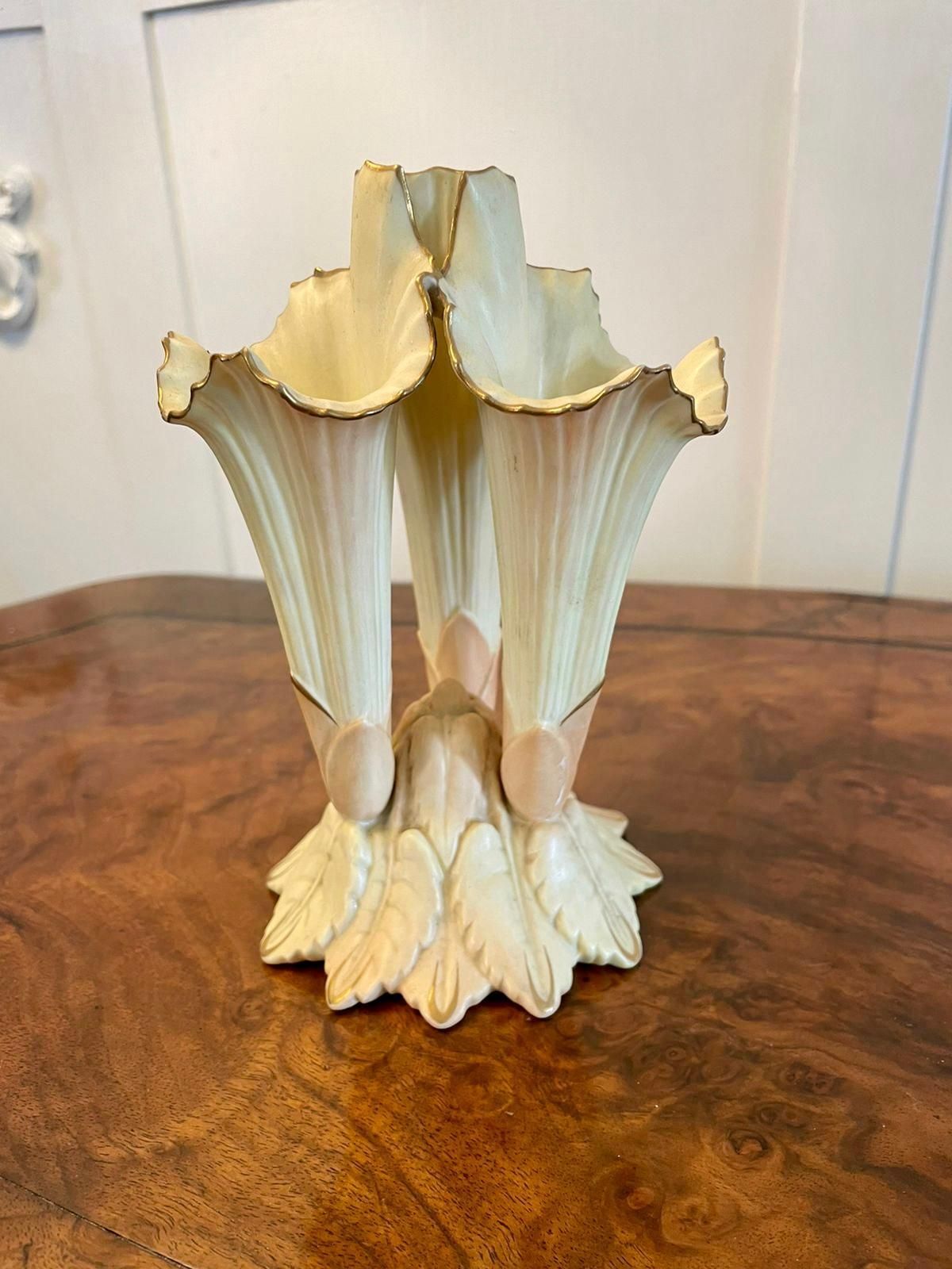 Antique Locke & Co. Porcelain Blush Ivory Spill Vases photo for sale