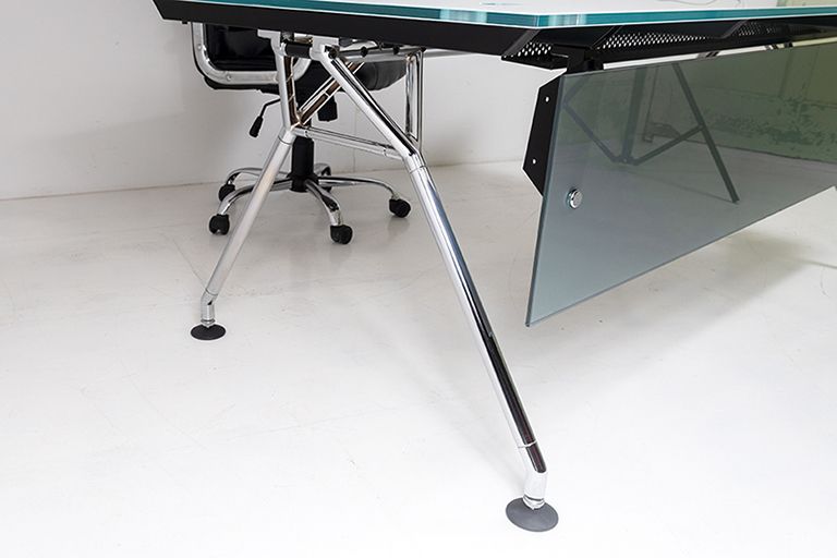 Italian Glass Top On Chrome Executive ‘Nomos’ Desk By Norman Foster For Tecno 1980s photo 2875.0