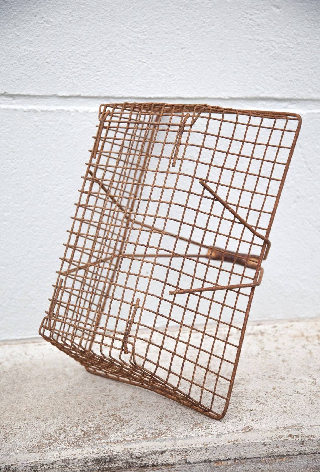 Vintage Metal Basket, Handle Basket, Old Basket, Metal Basket photo vintage