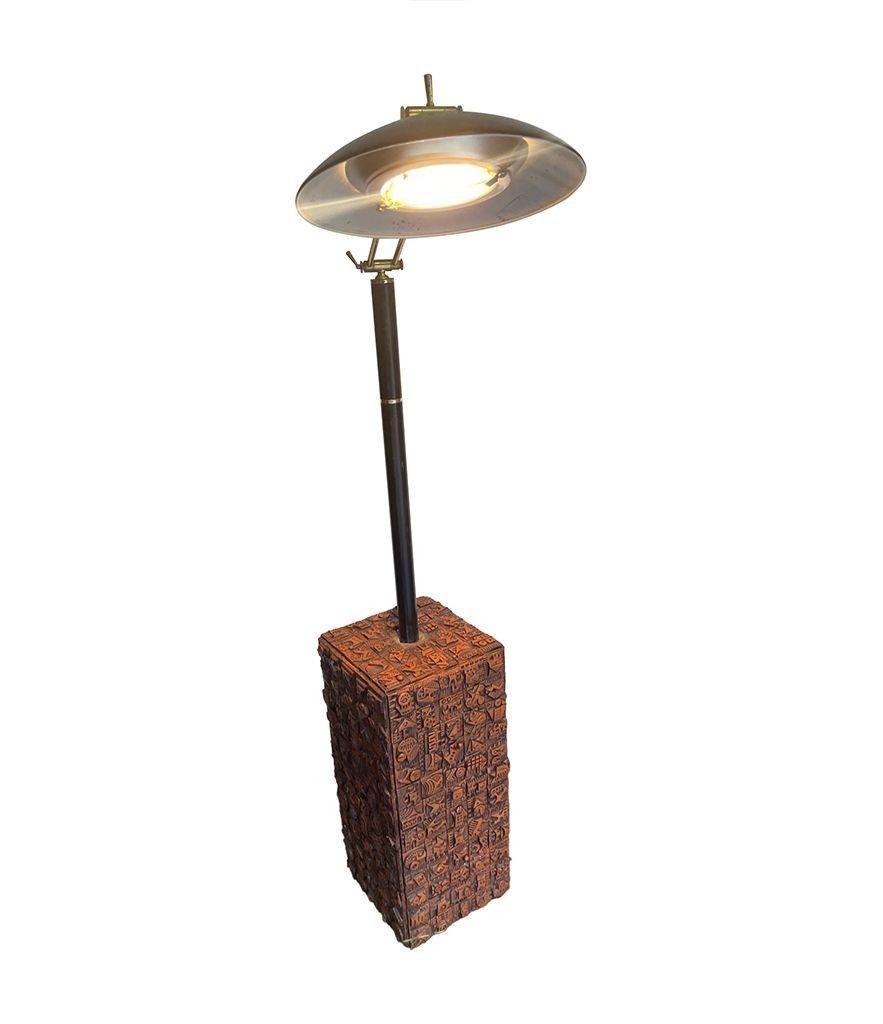 7250.0 A Unique Tiled Floor Lamp By Renowned Artist Ron Hitchins With 265 Individual Handmade Tiles photo