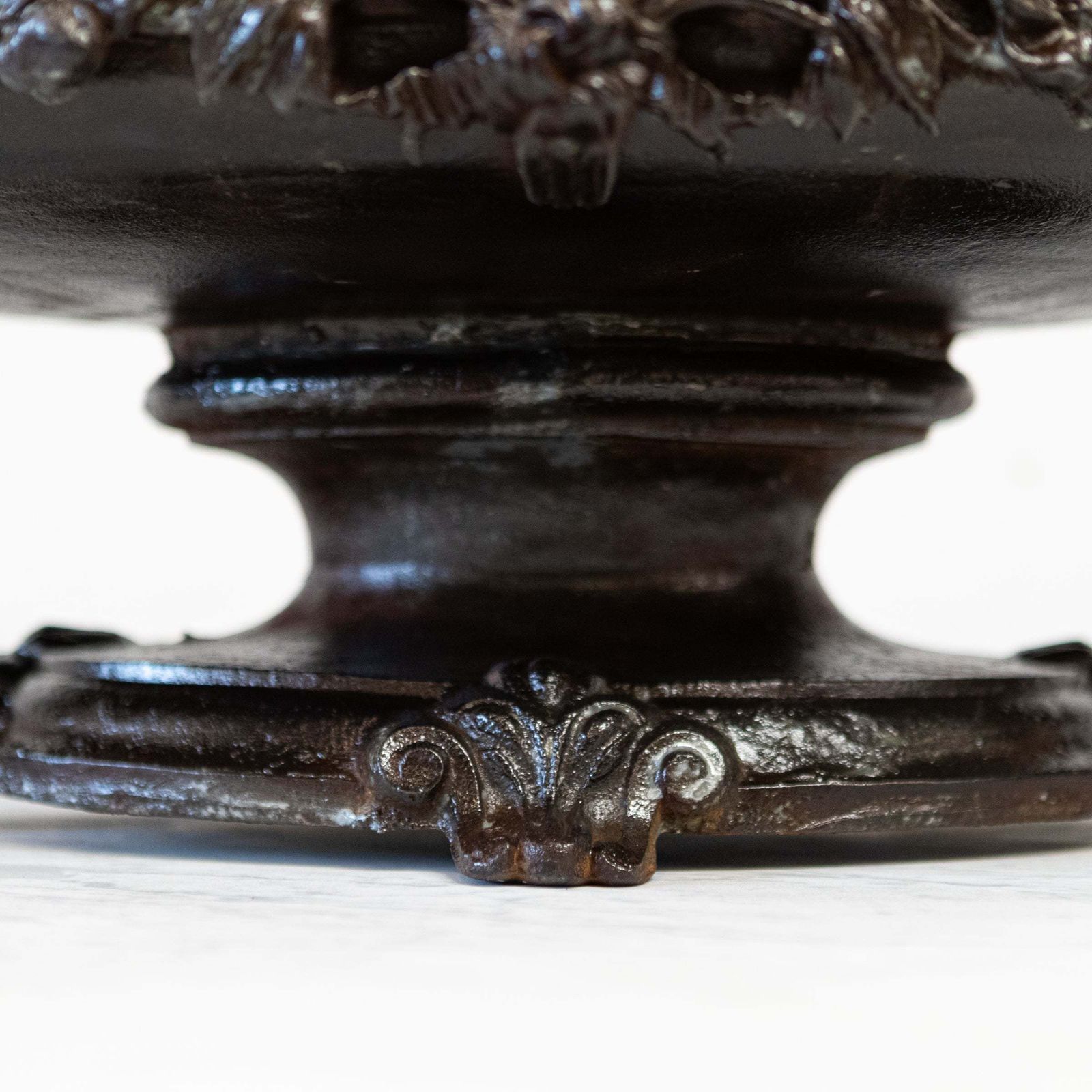Antique French Cast Iron Urn  Planter Jardiniere Twin Handle photo buy