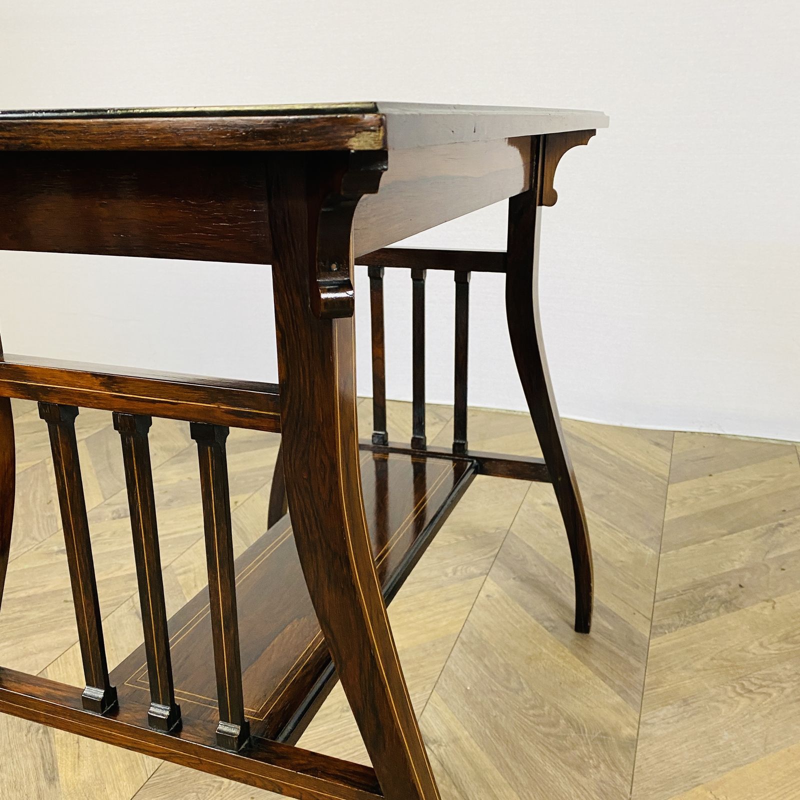 Victorian Inlaid Rosewood Two Tier Side Table, 1880s photo for sale