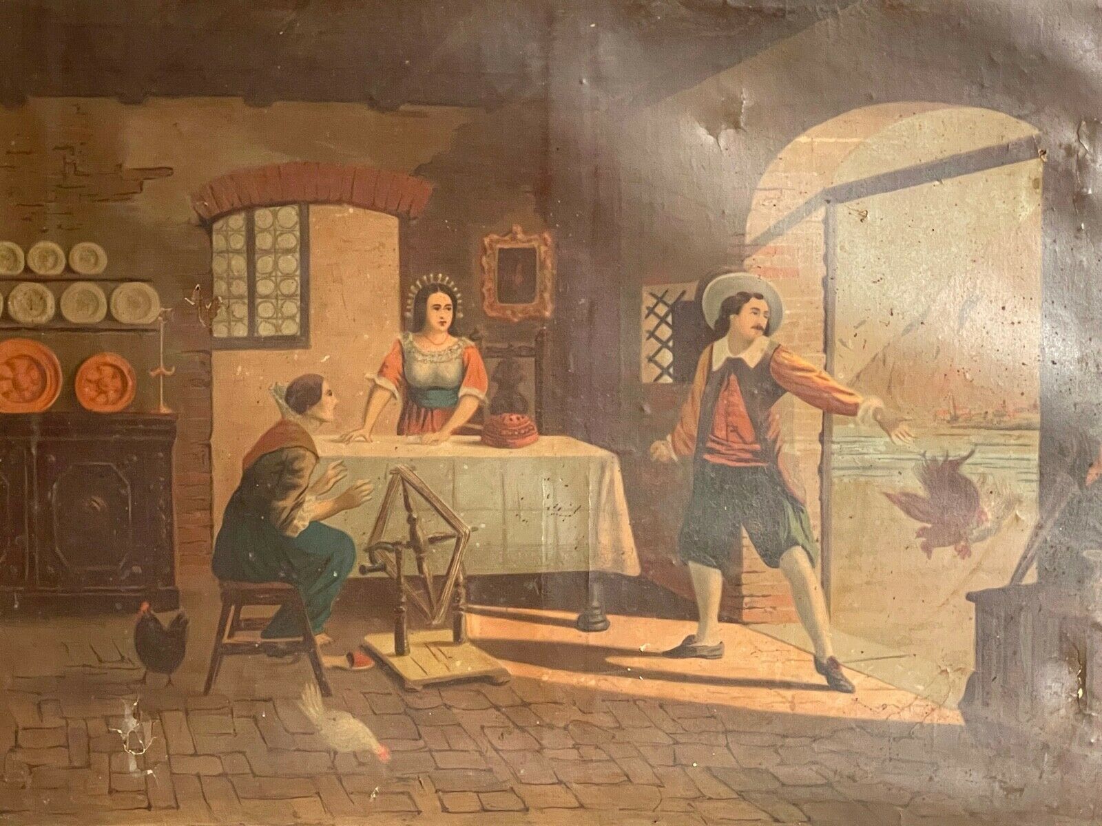 Oliografia To Restore (As Per The Pictures) Pastoral Scene photo furniture