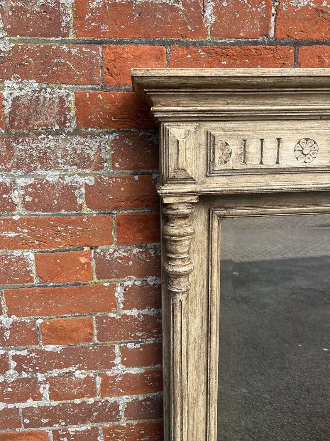 A Fabulous Large Antique French 19th C Carved Wood Painted Mirror photo furniture