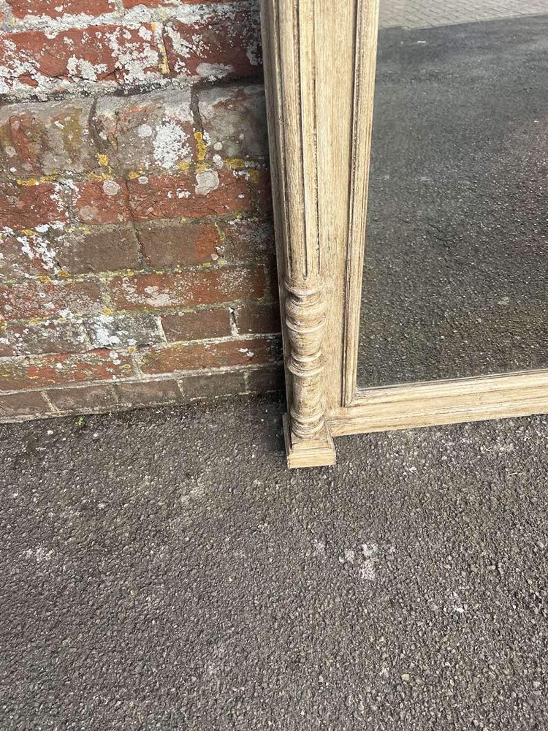 A Fabulous Large Antique French 19th C Carved Wood Painted Mirror photo for sale