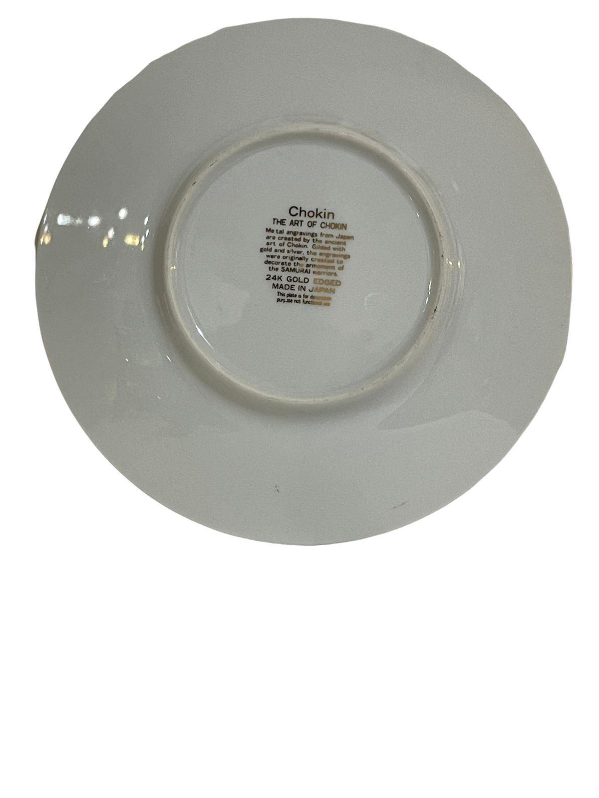 Ceramic Plate  Vintage  Chokin  Decorated With 24k Gold Japan photo furniture