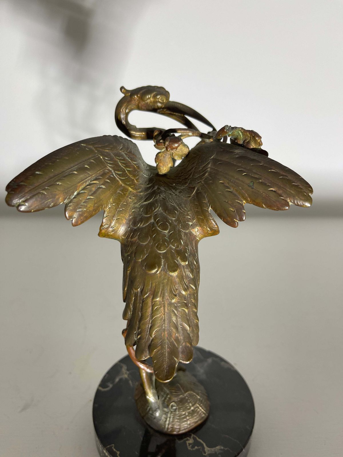 Exceptional Antique Gilt Bronze Bronze Sculpture Of A Crane Sat Atop A Turtle On Marble Plinth Circa 1890 photo 2250.0