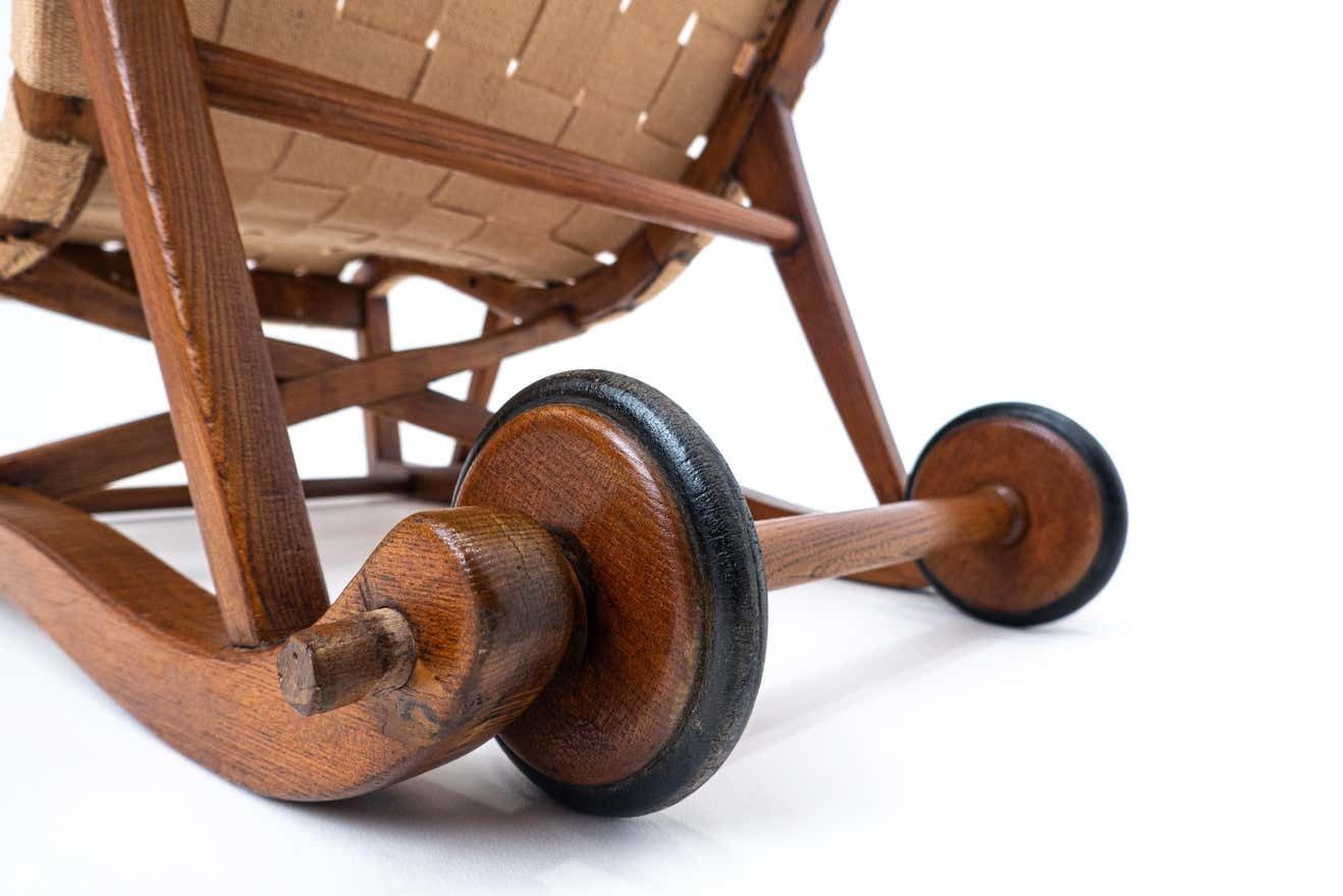 Rare Armchair By Guglielmo Pecorini Two Back Wheels, Italy, 1950s photo 4234.0