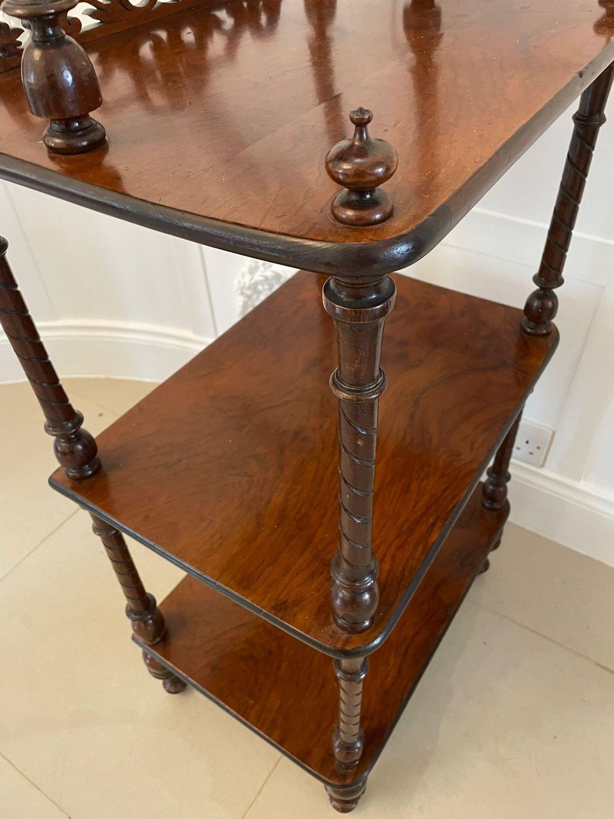 Antique Victorian Burr Walnut Whatnot photo buy