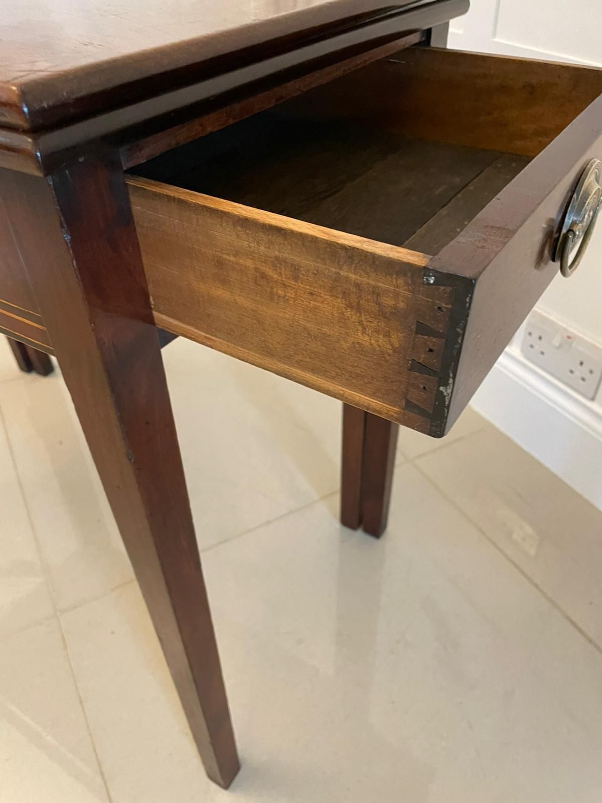 Antique George III Quality Mahogany Inlaid Tea Table photo vintage