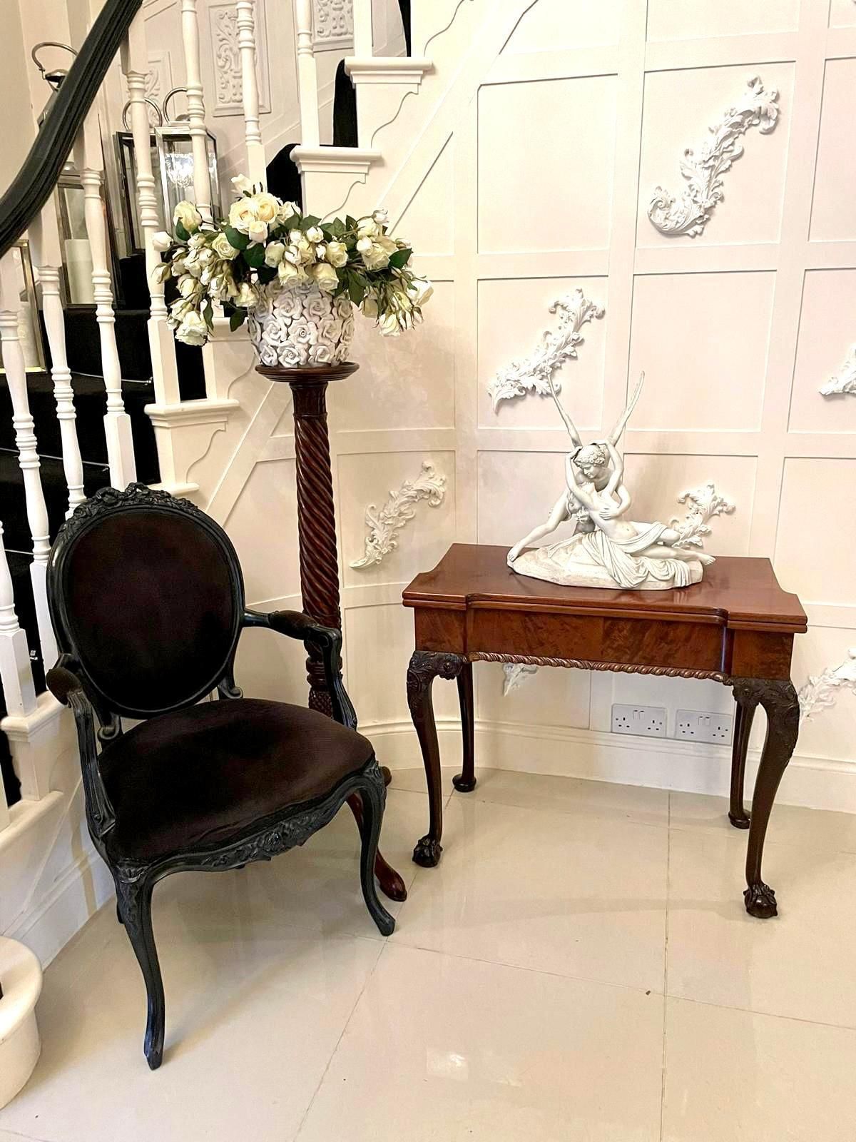 Antique George III 18th Century Chippendale Quality Carved Mahogany Card Table photo furniture