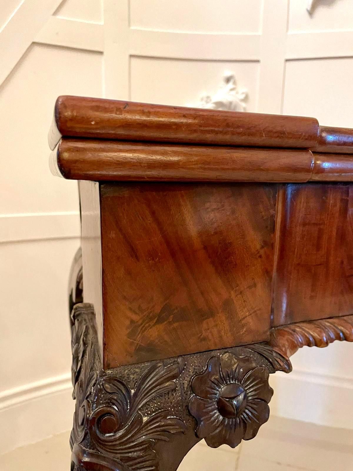 Antique George III 18th Century Chippendale Quality Carved Mahogany Card Table photo Furniture