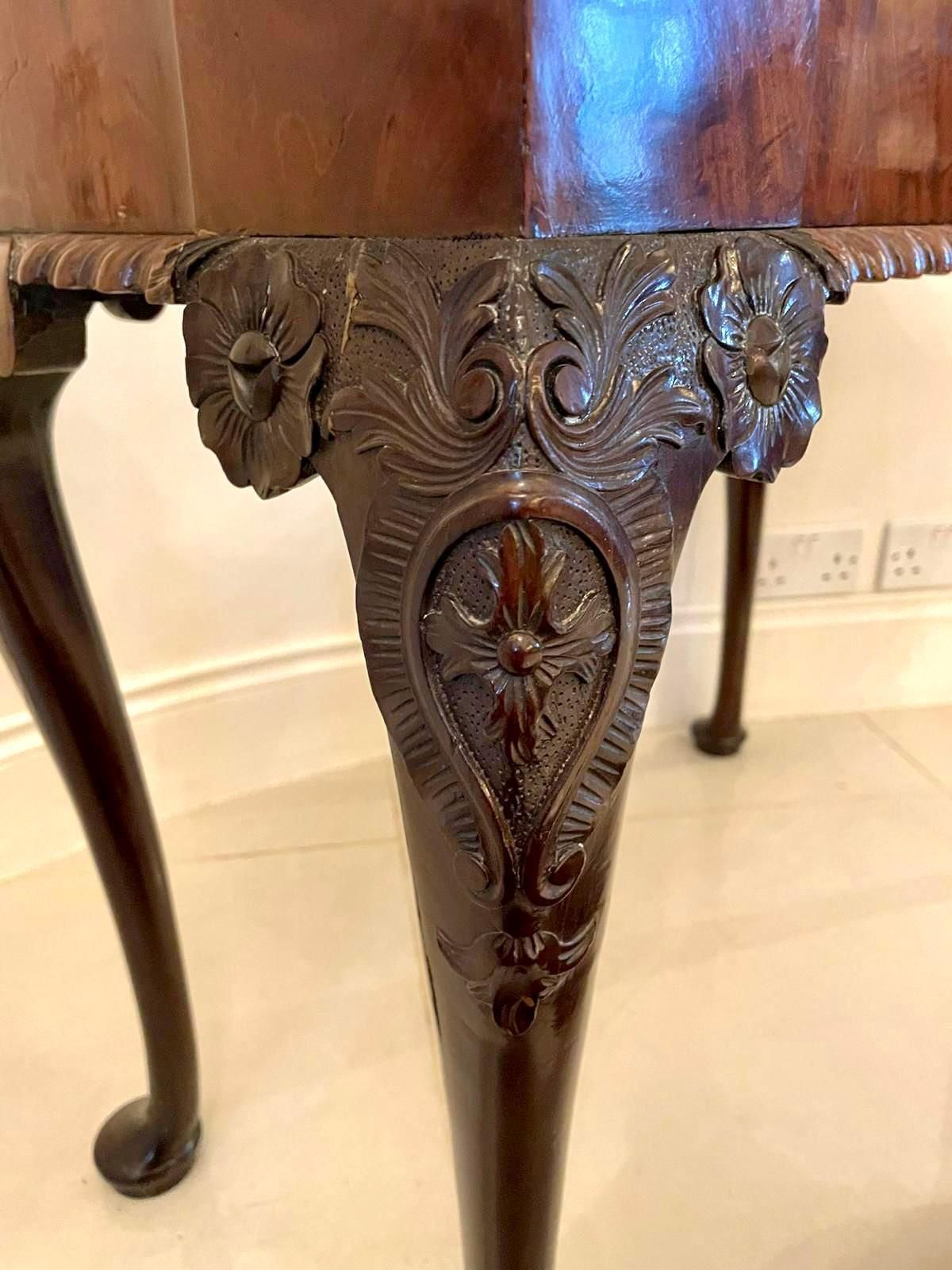 Furniture Antique George III 18th Century Chippendale Quality Carved Mahogany Card Table photo