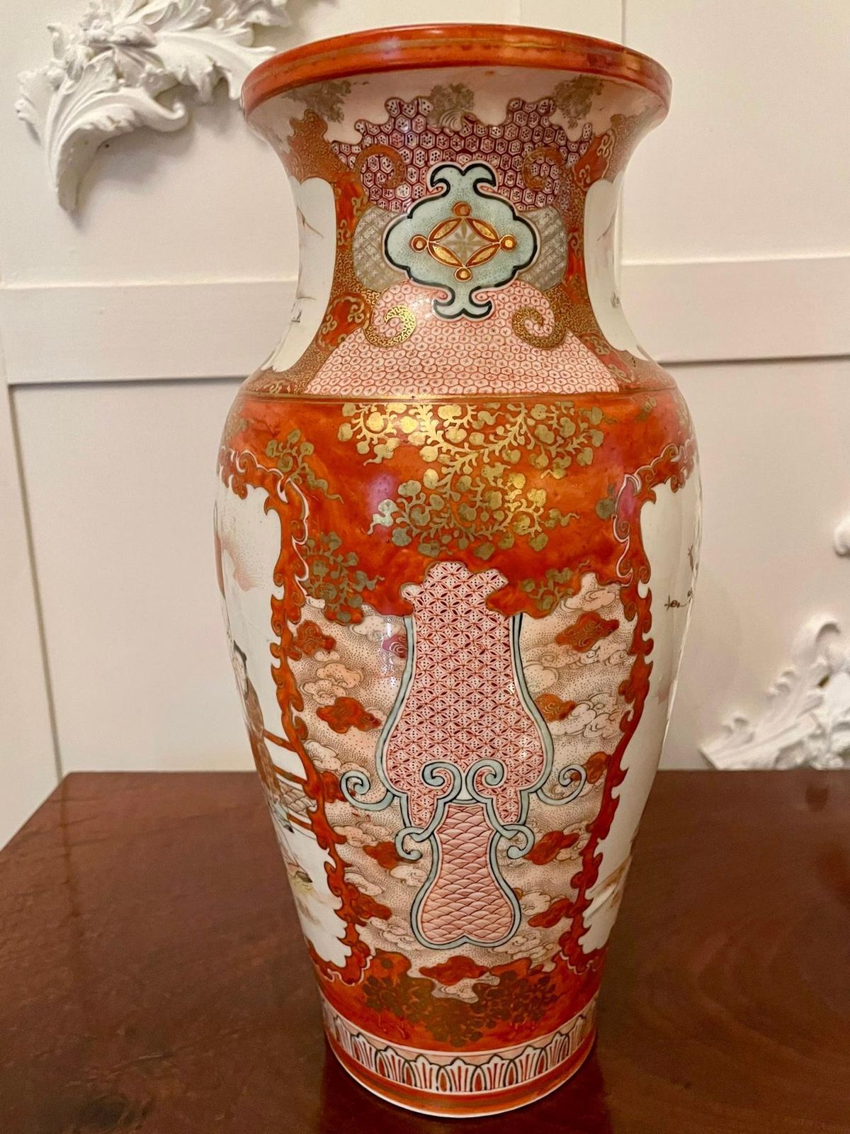Pair Of Antique Victorian Quality Japanese Kutani Porcelain Vases photo vintage