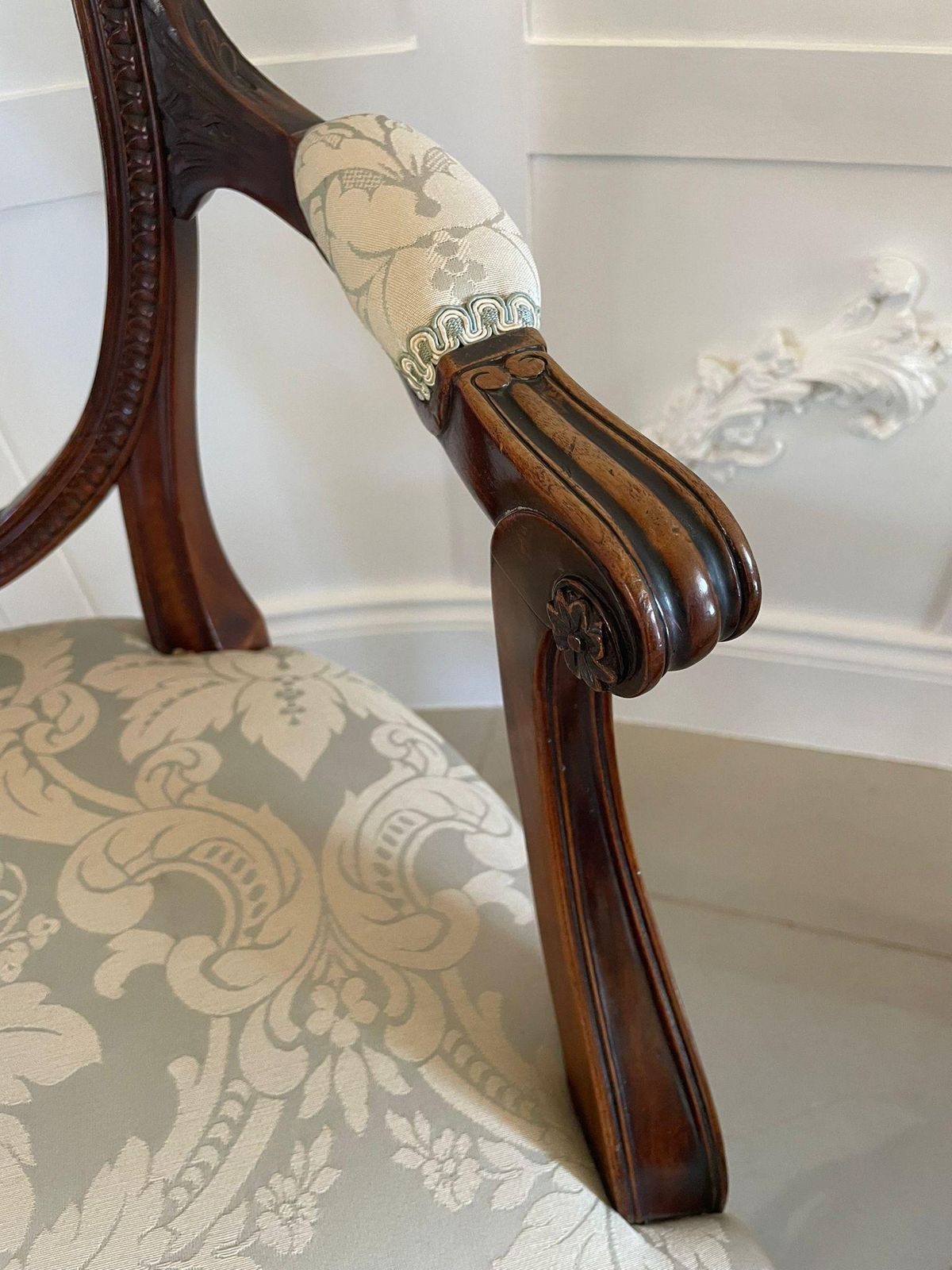 photo for sale Fine Quality Pair Of Antique Carved Mahogany Armchairs
