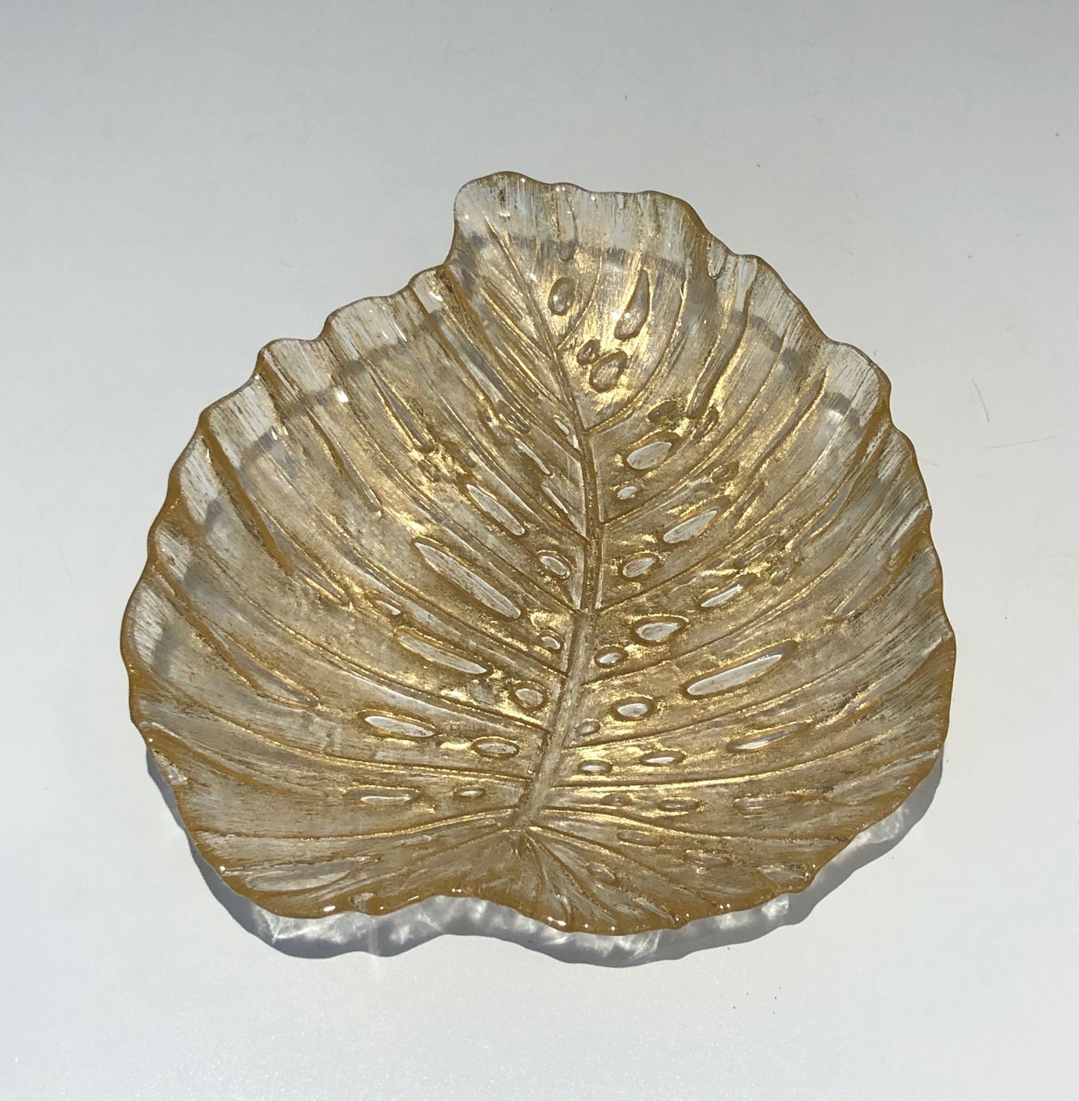 Murano Crystal Leaf Shaped Vide Pocket photo Home Decor