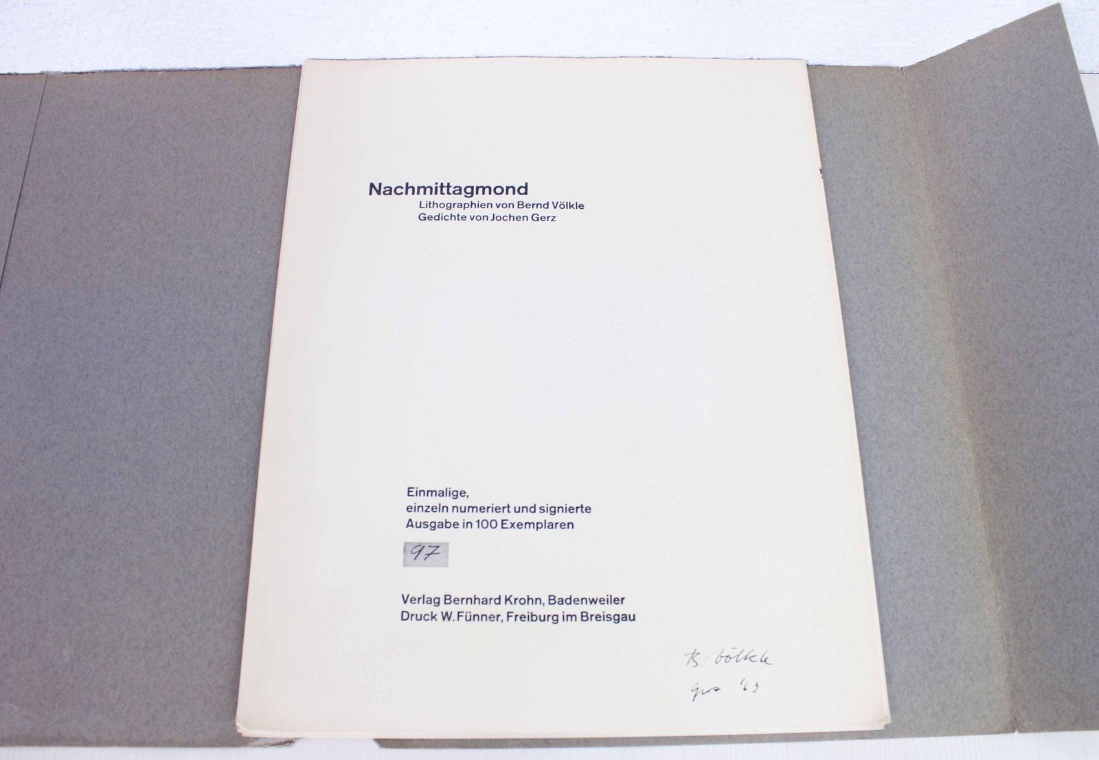 photo for sale Lithograph By Swiss Artist Bernd Völkle 1963