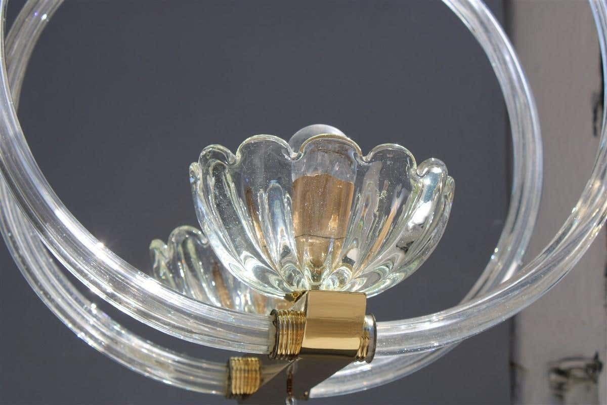 Round Chandelier Italian Murano Barovier Brass And Murano Glass 1940 Art Deco photo 2837.0