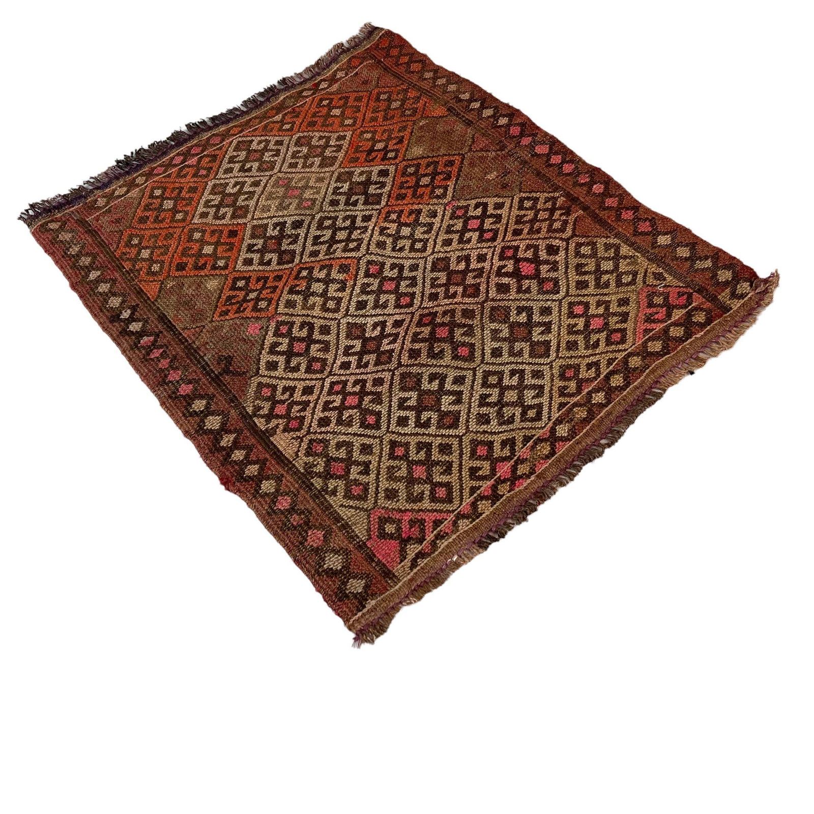 Traditional Turkish Mini Kilim Rug ,Vintage Anatolian Turkish Kelim 63x54 Cm photo 124.0
