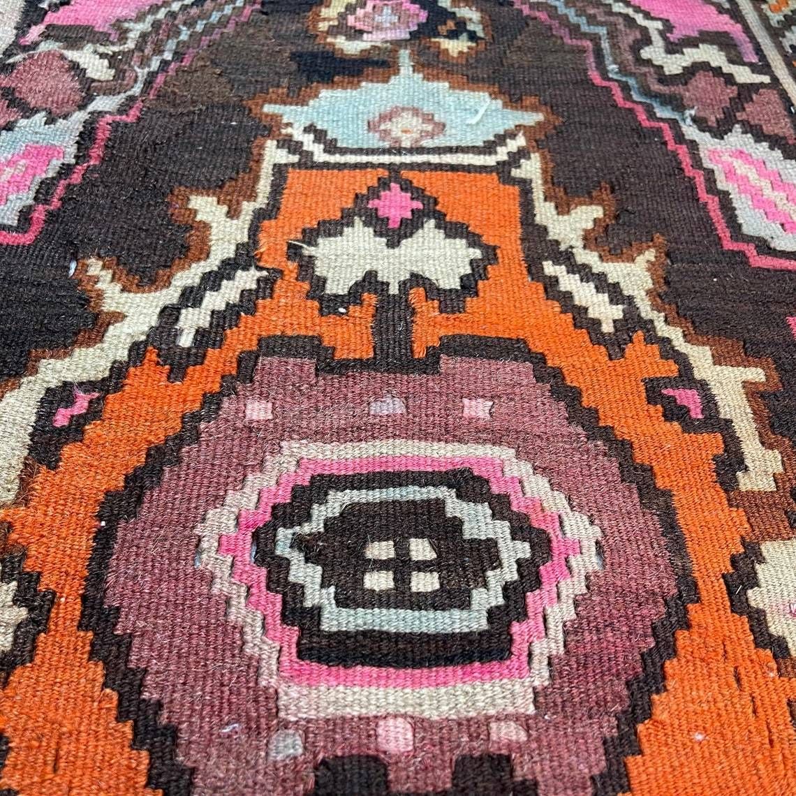 Traditional Turkish Mini Kilim Rug ,Vintage Anatolian Turkish Kelim 102 X 53 Cm photo for sale
