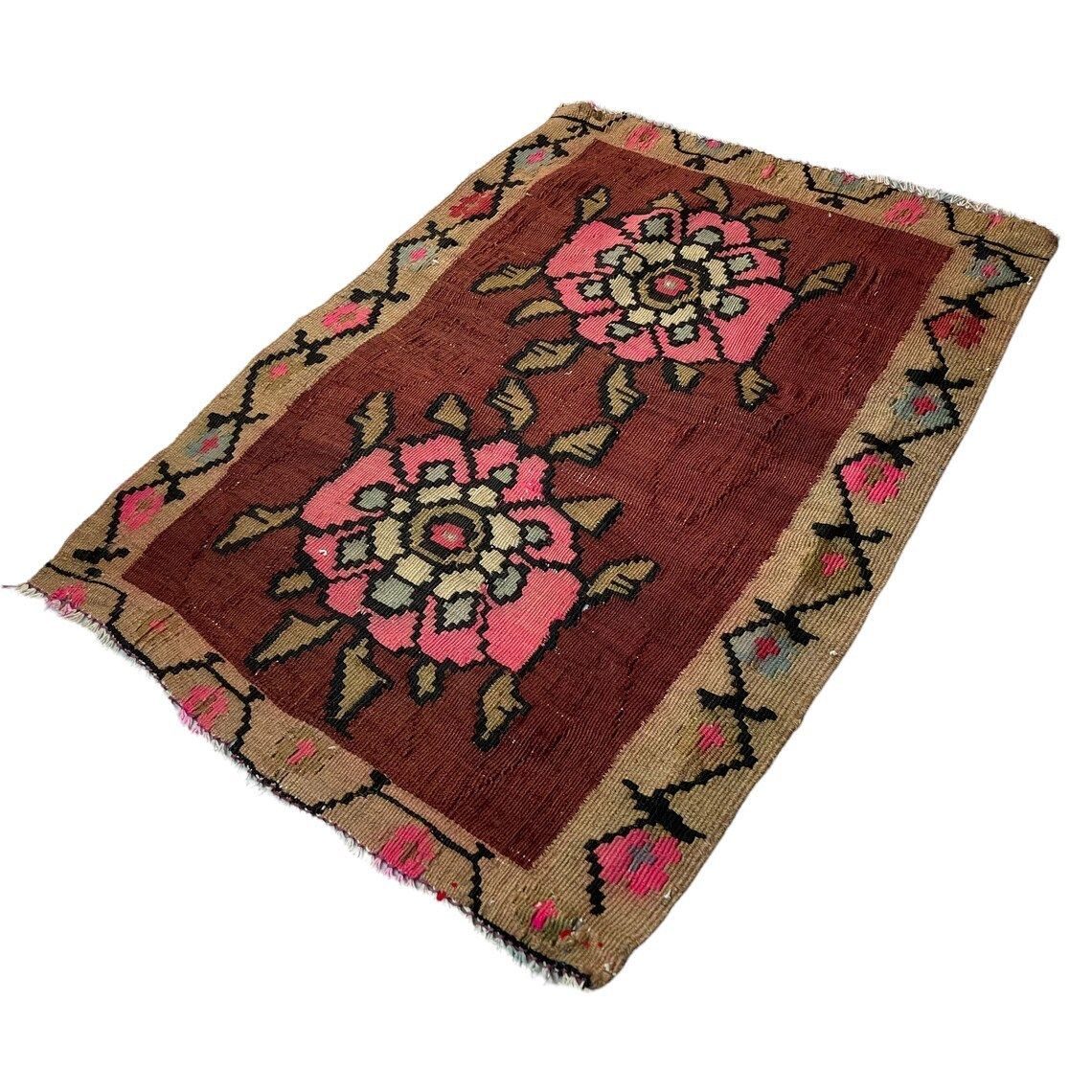 Traditional Turkish Mini Kilim Rug ,Vintage Anatolian Turkish Kelim 94 X 66 Cm photo furniture