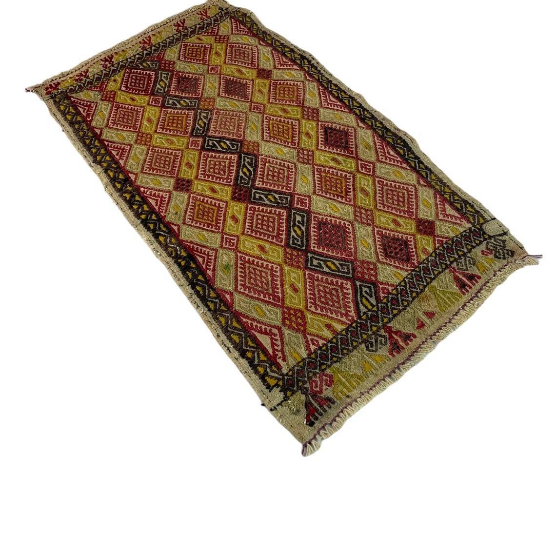 Traditional Turkish Mini Kilim Rug ,Vintage Anatolian Turkish Kelim 91 X 48 Cm photo buy