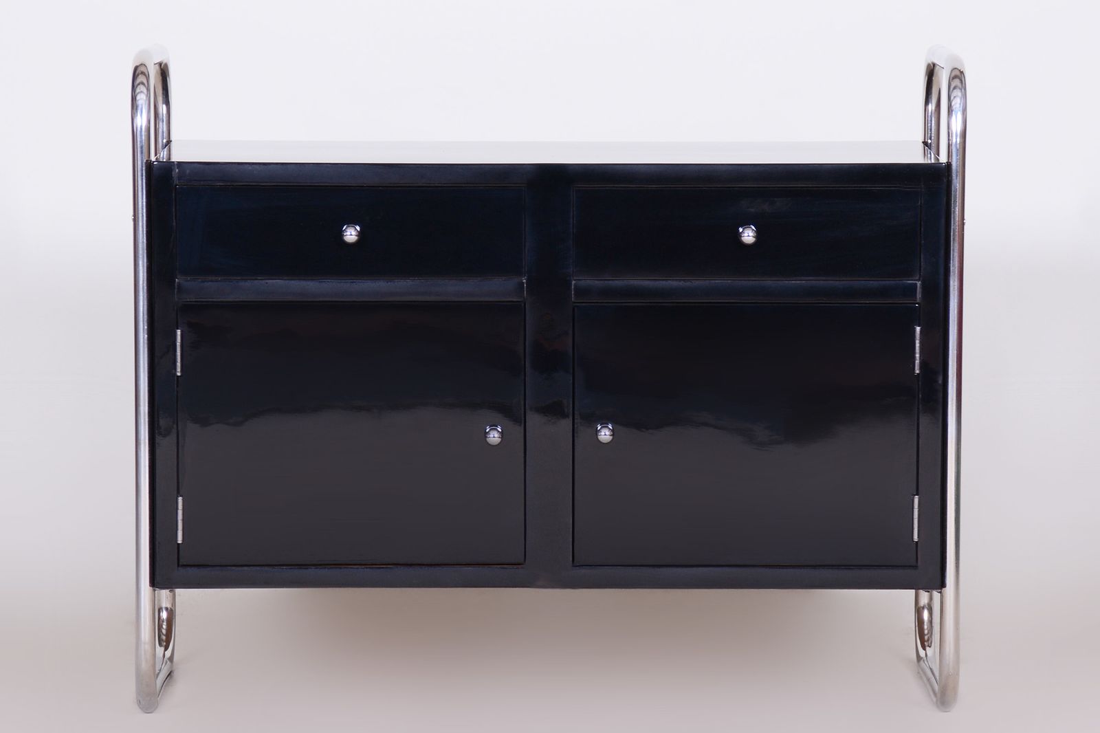 Small Black Slezak Cabinet Made In 1930s Czechia. photo vinterior