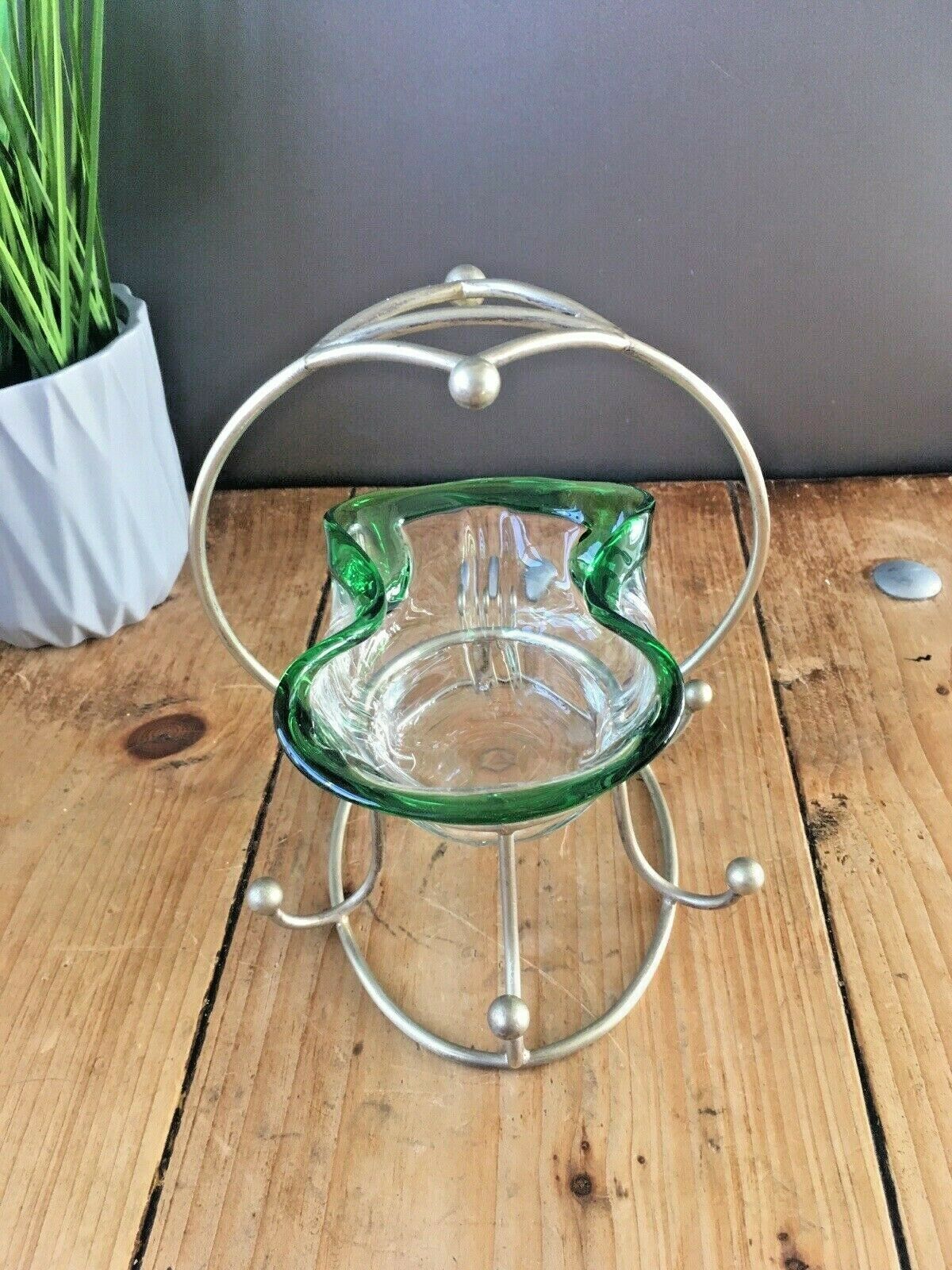 Lovely Art Nouveau Glass Epns Sugar Bowl Sweet Dish Bohemian Czech Loetz Kralik photo furniture