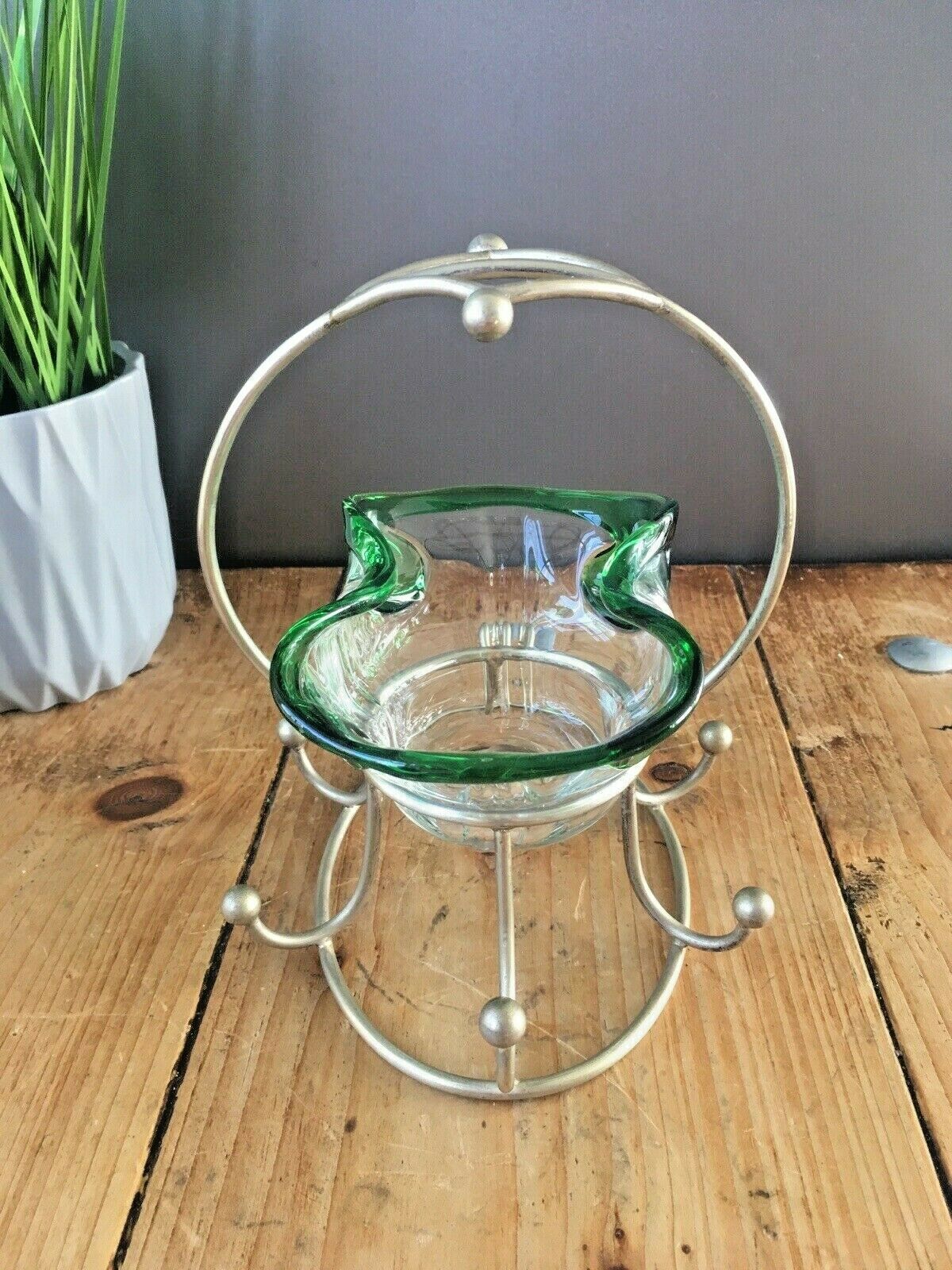 Lovely Art Nouveau Glass Epns Sugar Bowl Sweet Dish Bohemian Czech Loetz Kralik photo Home Decor