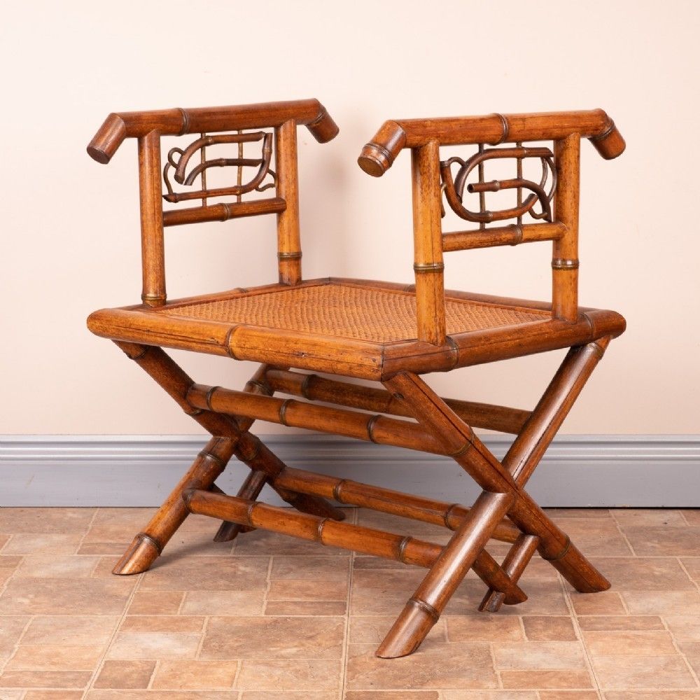 Bamboo Hall Bench With Cane Seat