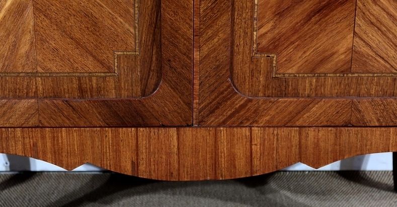 Furniture Small Showcase In Precious Wood, Transition Louis XV / Louis XVI Style, Early 20th Century photo