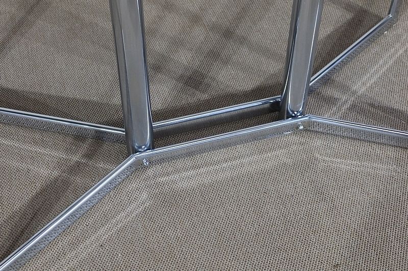 Modernist Table In Chromed Metal And Smoked Glass, 1970s photo vintage