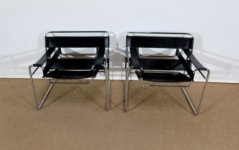 Pair Of Important Wassily B3 Armchairs By M. Breuer, Early 20th Century photo furniture