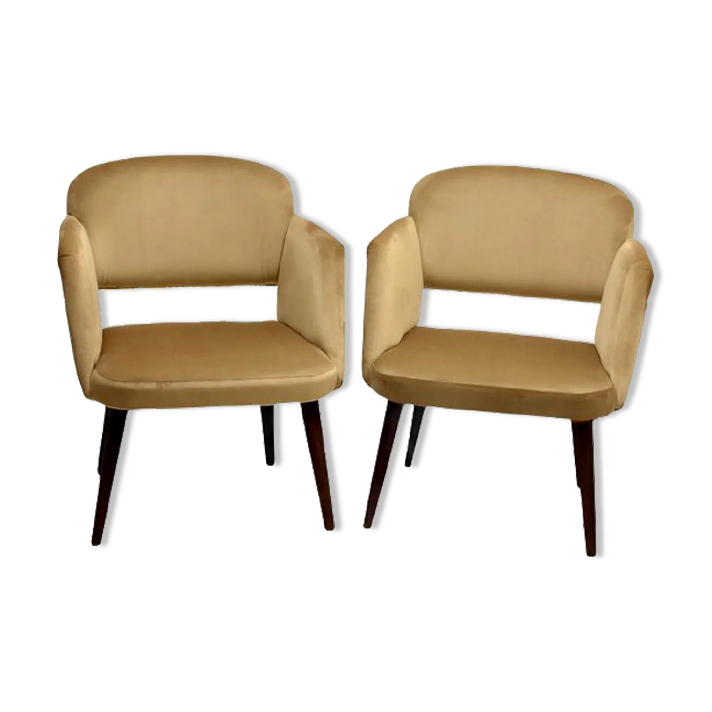 Set Of Two Velvet Armchairs, Upcycled photo furniture