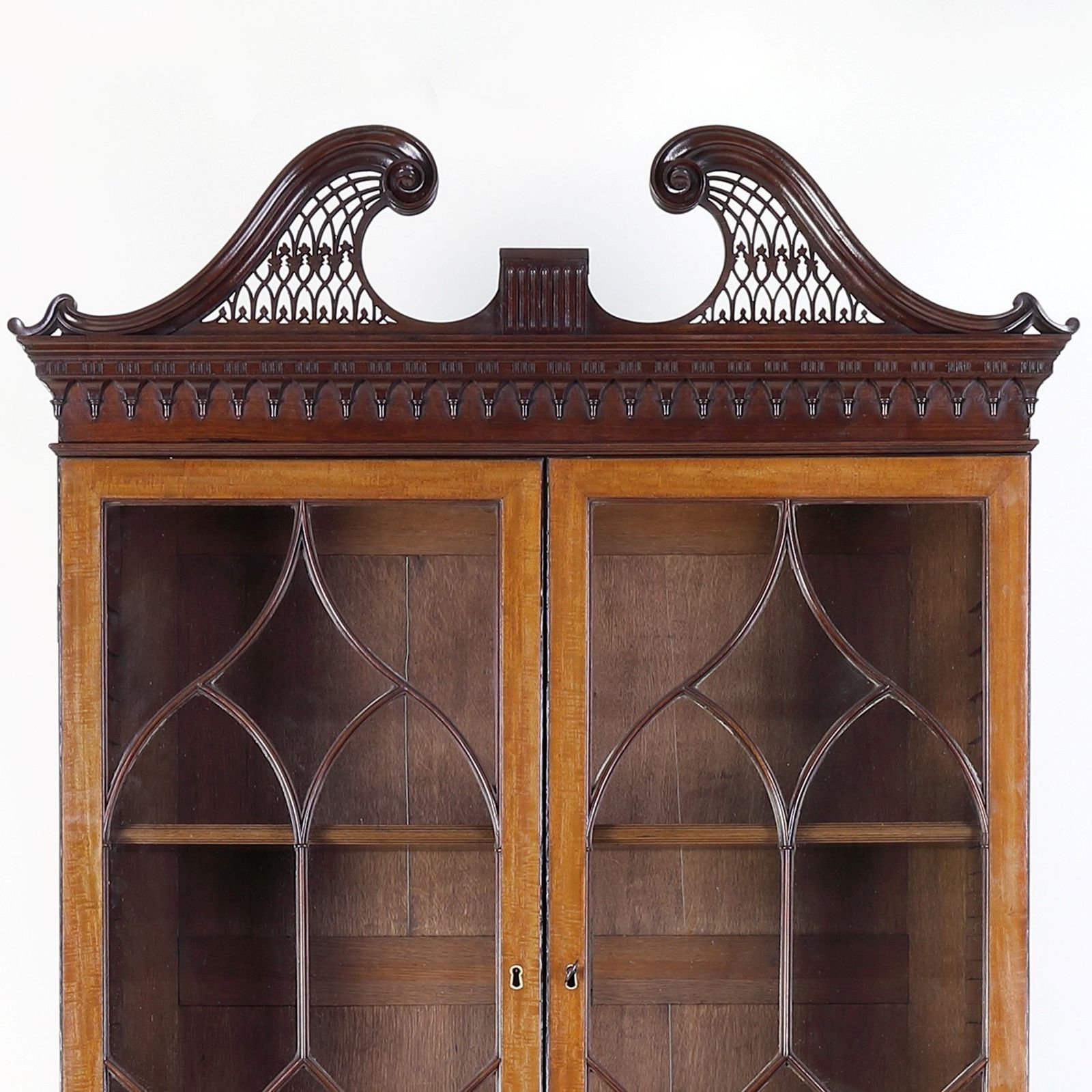 Satinwood And Mahogany 18th Century Bureau Bookcase Attributable To Thomas Shearer photo for sale