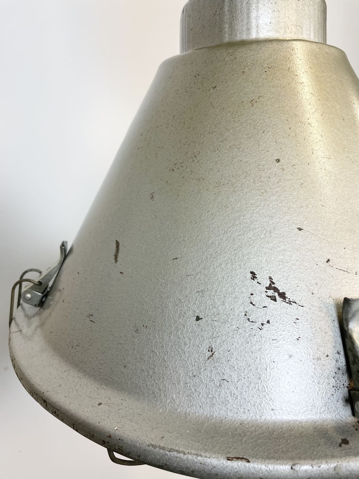 photo furniture Industrial Polish Factory Ceiling Lamp With Glass Cover From Mesko, 1990s, 8x